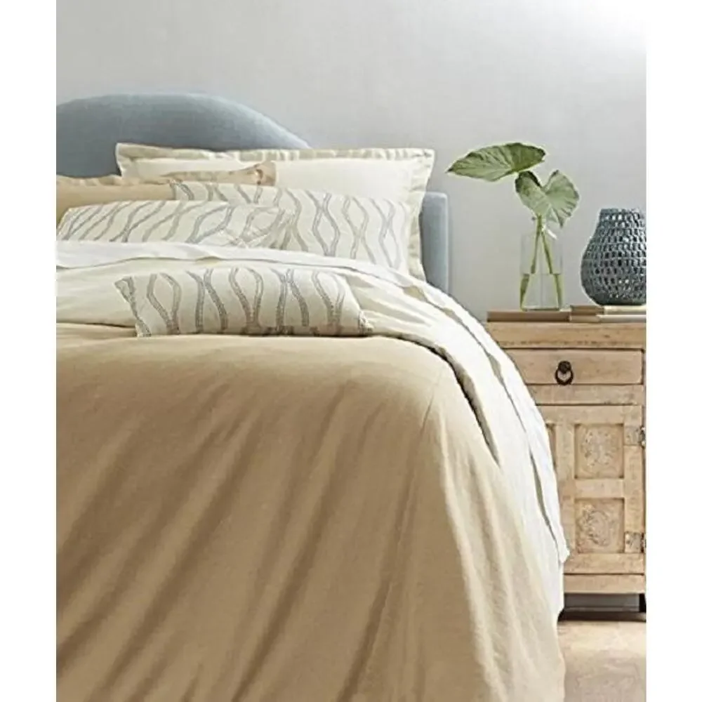 Home Decorators SANTORINI 6PC BEDDING SET Beige Queen Duvet + Pillow Sham Cases